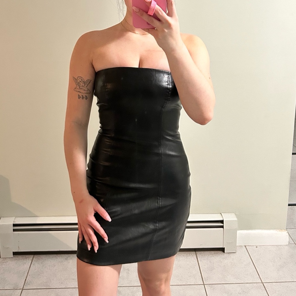 Princess Polly Hailey Strapless Mini Dress Black